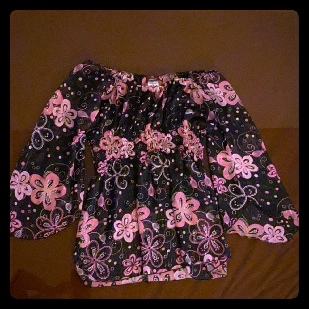 Pink Flowered Loose Blouse